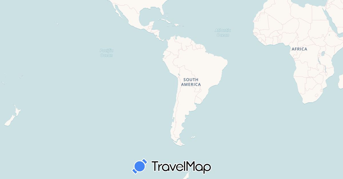 TravelMap itinerary: driving, bus, plane, cycling, train, hiking, boat, hitchhiking, motorbike, cheval / horse riding / cabalgata, kayak / rafting, carpool / covoiturage, parapente / paragliding in Argentina, Bolivia, Chile, Colombia, Ecuador, Peru (South America)